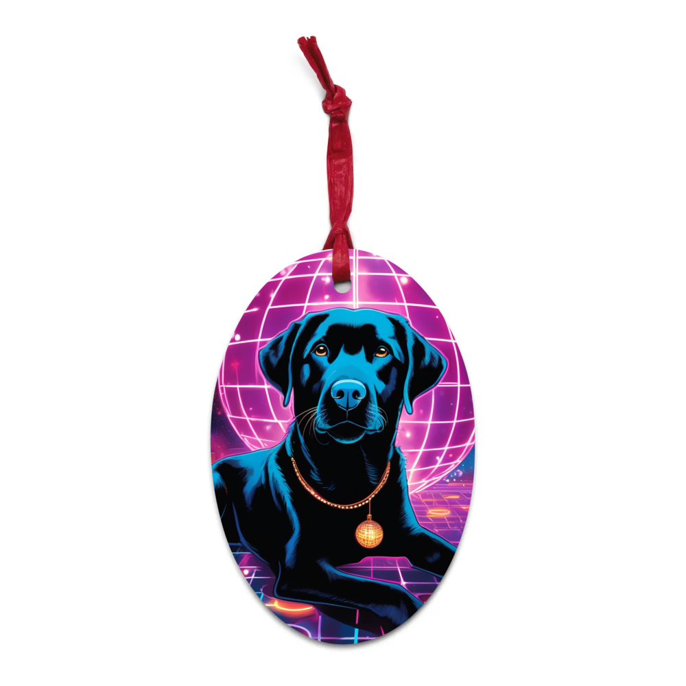 PugMug Custom Black Labrador Retriever Wooden Ornament