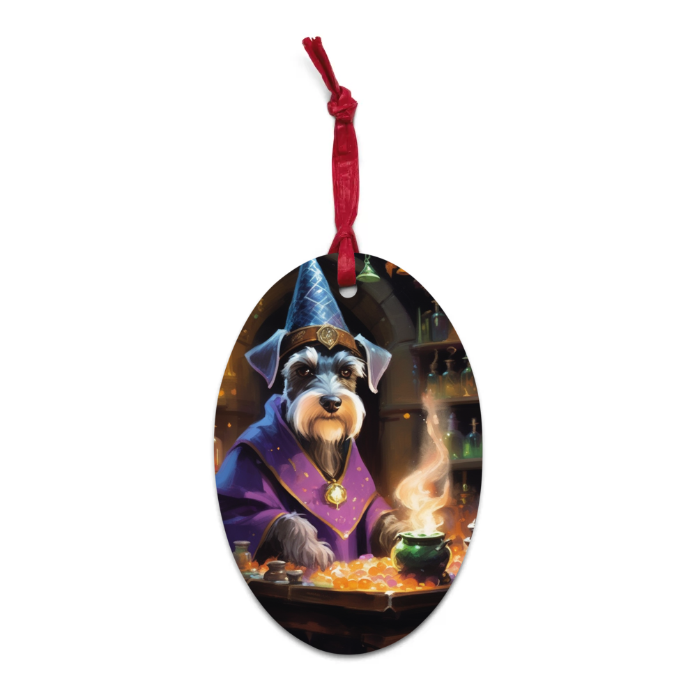 PugMug Custom Miniature Schnauzer Wooden Ornament