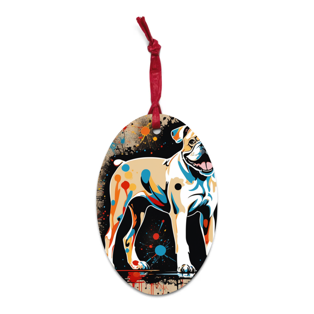 PugMug Custom Bulldog Wooden Ornament