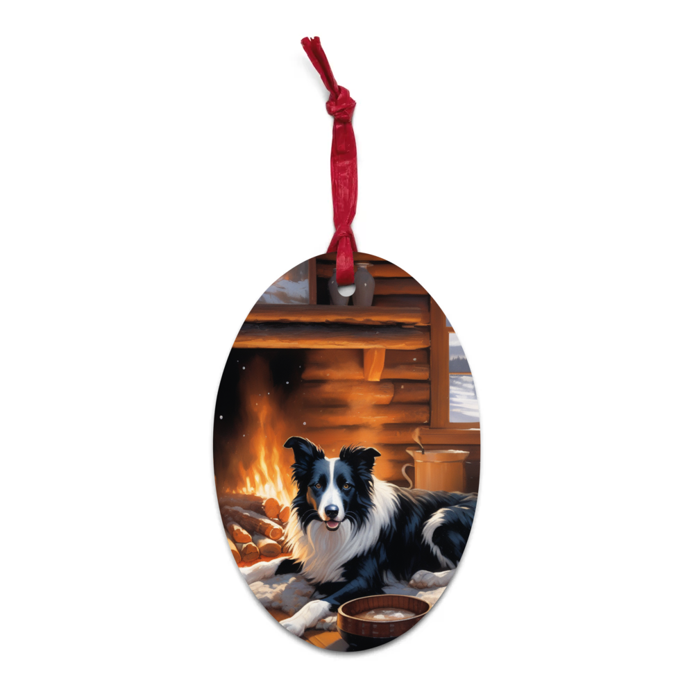 PugMug Custom Border Collie Wooden Ornament