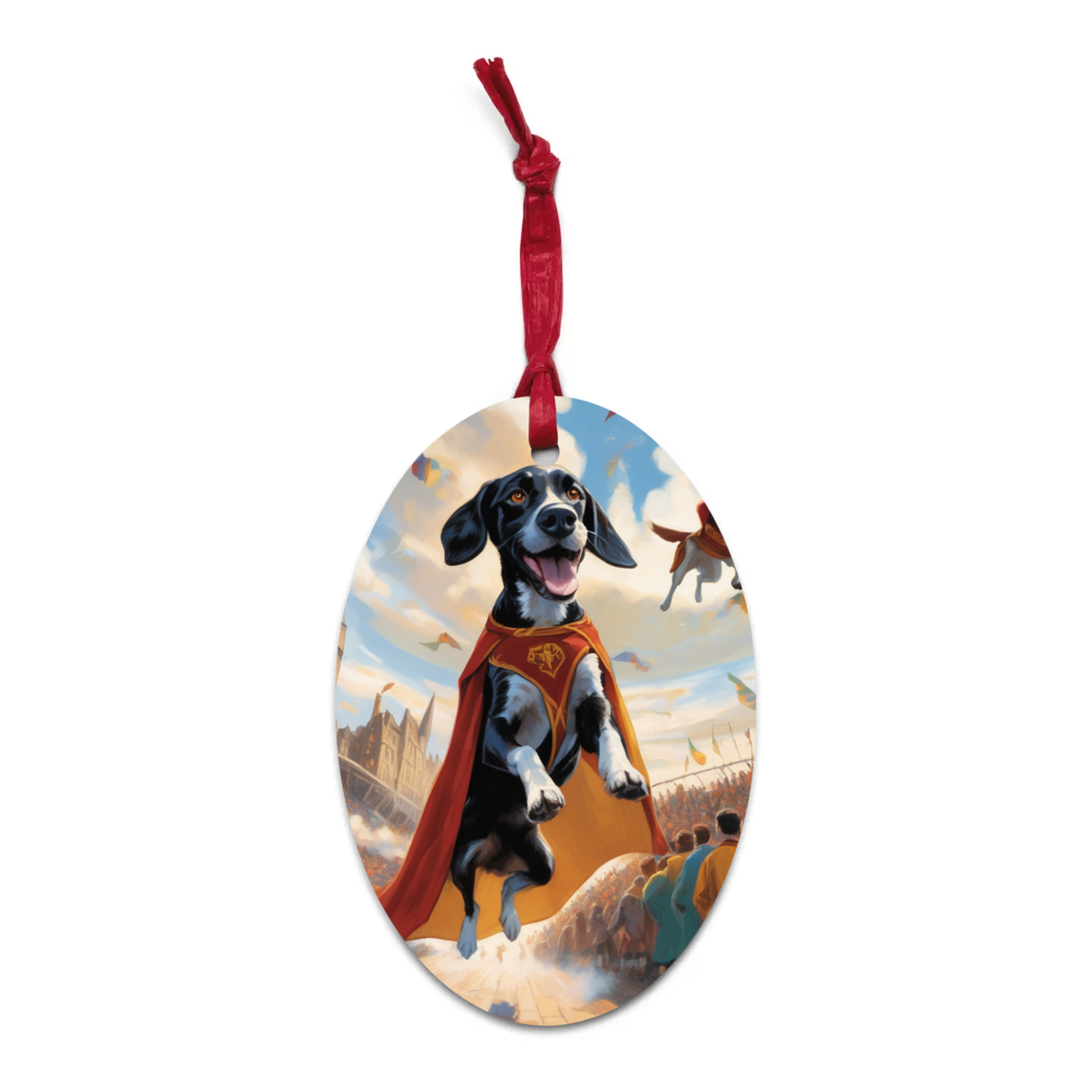 PugMug Custom Pointer Dog Wooden Ornament