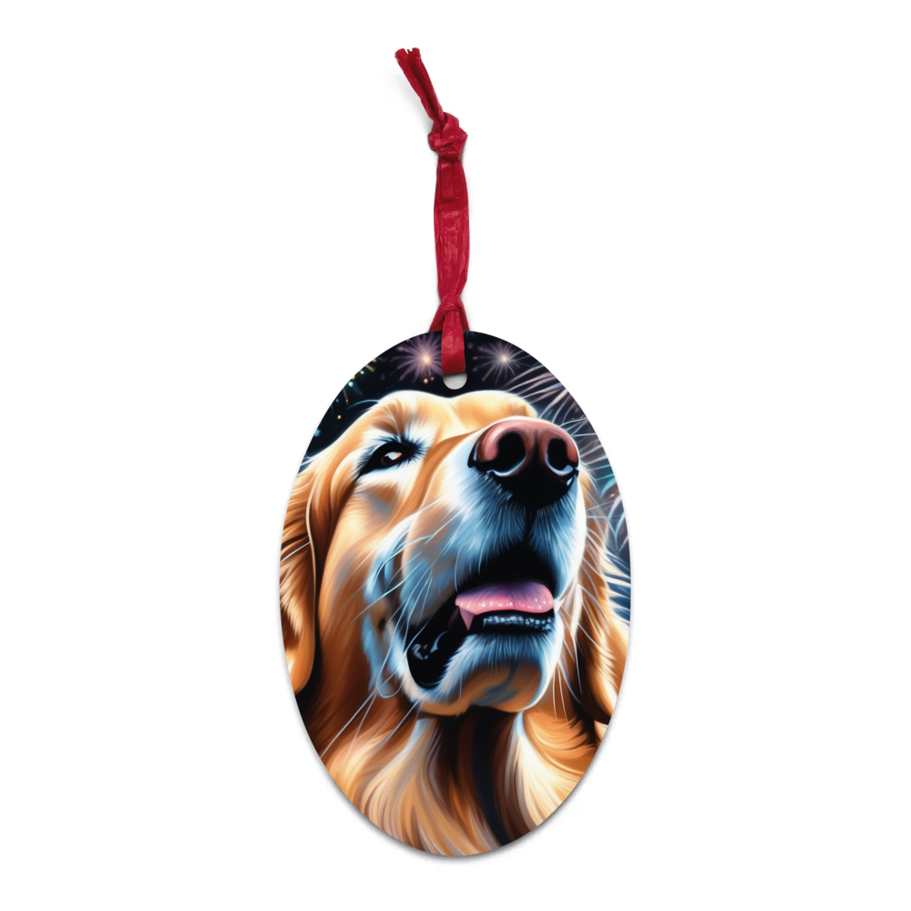 PugMug Custom Golden Retriever Wooden Ornament