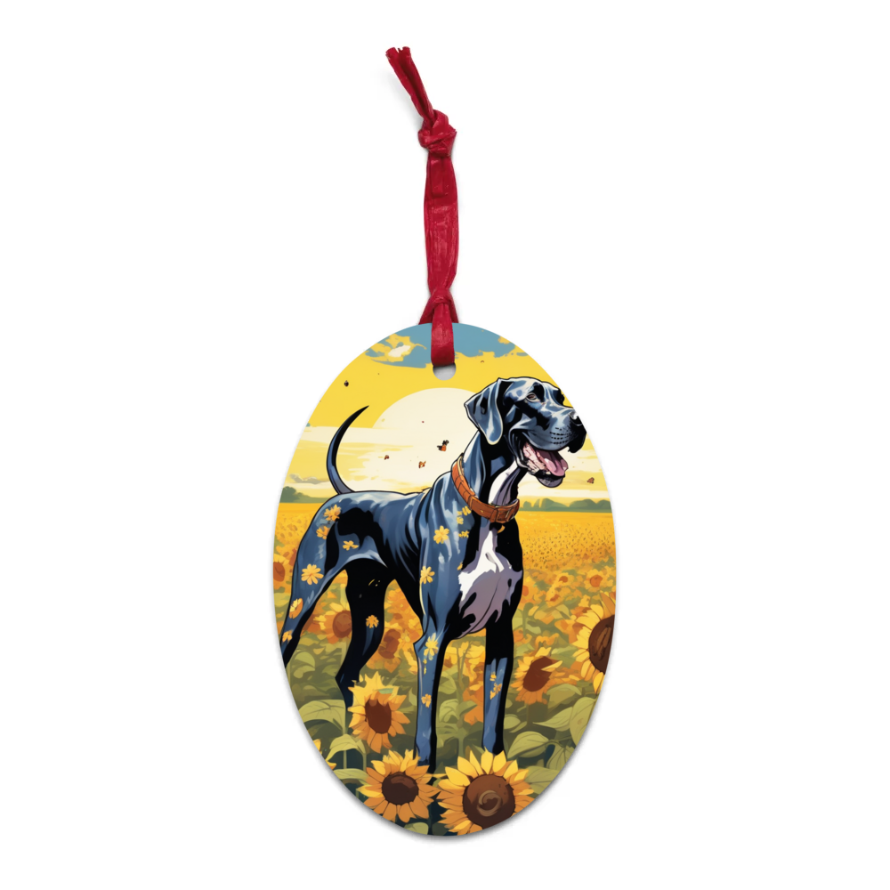 PugMug Custom Great Dane Wooden Ornament
