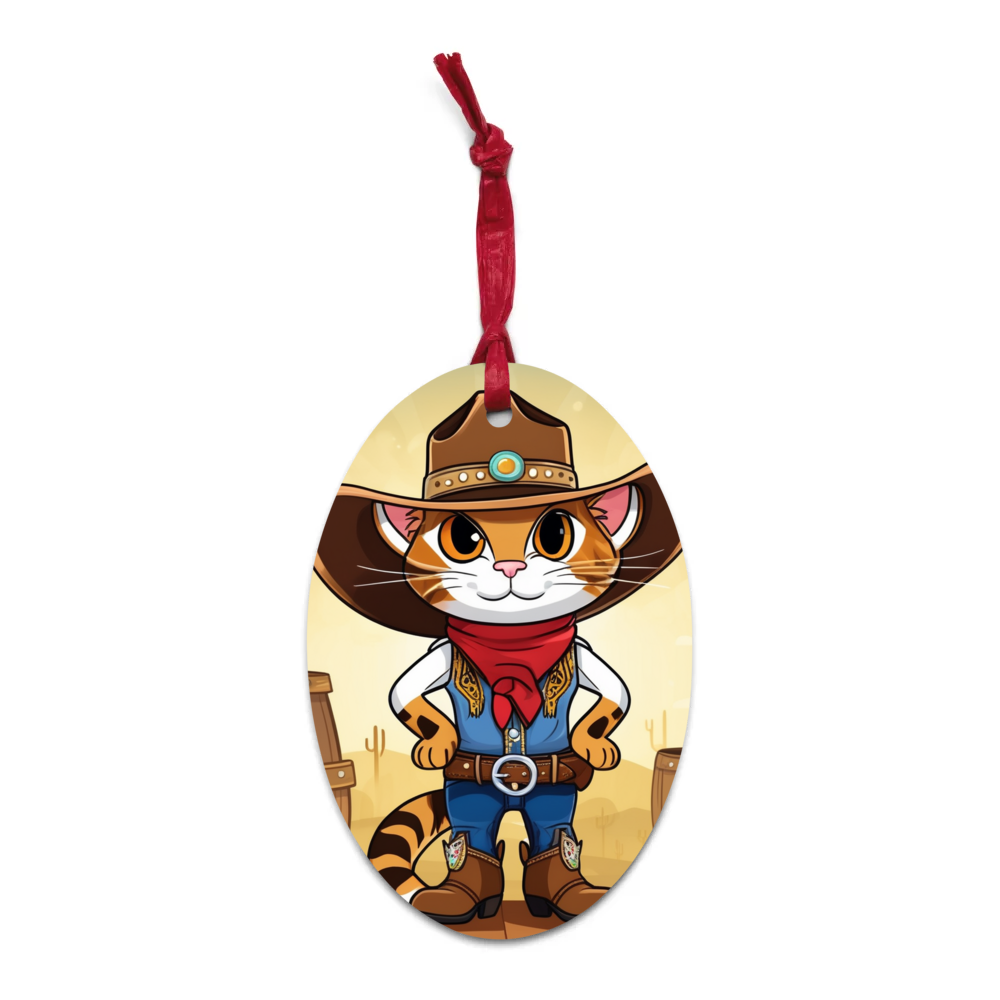 PugMug Custom Tabby Companion Cat Wooden Ornament