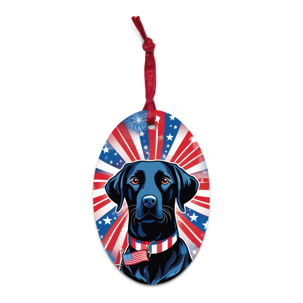 PugMug Custom Black Labrador Retriever Wooden Ornament