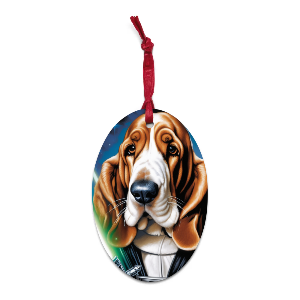 PugMug Custom Basset Hound Wooden Ornament