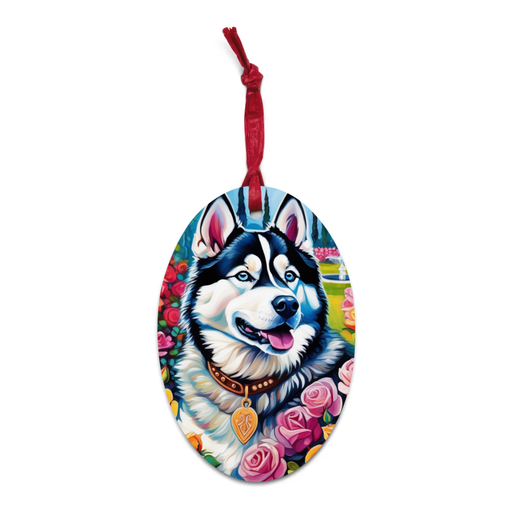 PugMug Custom Siberian Husky Wooden Ornament