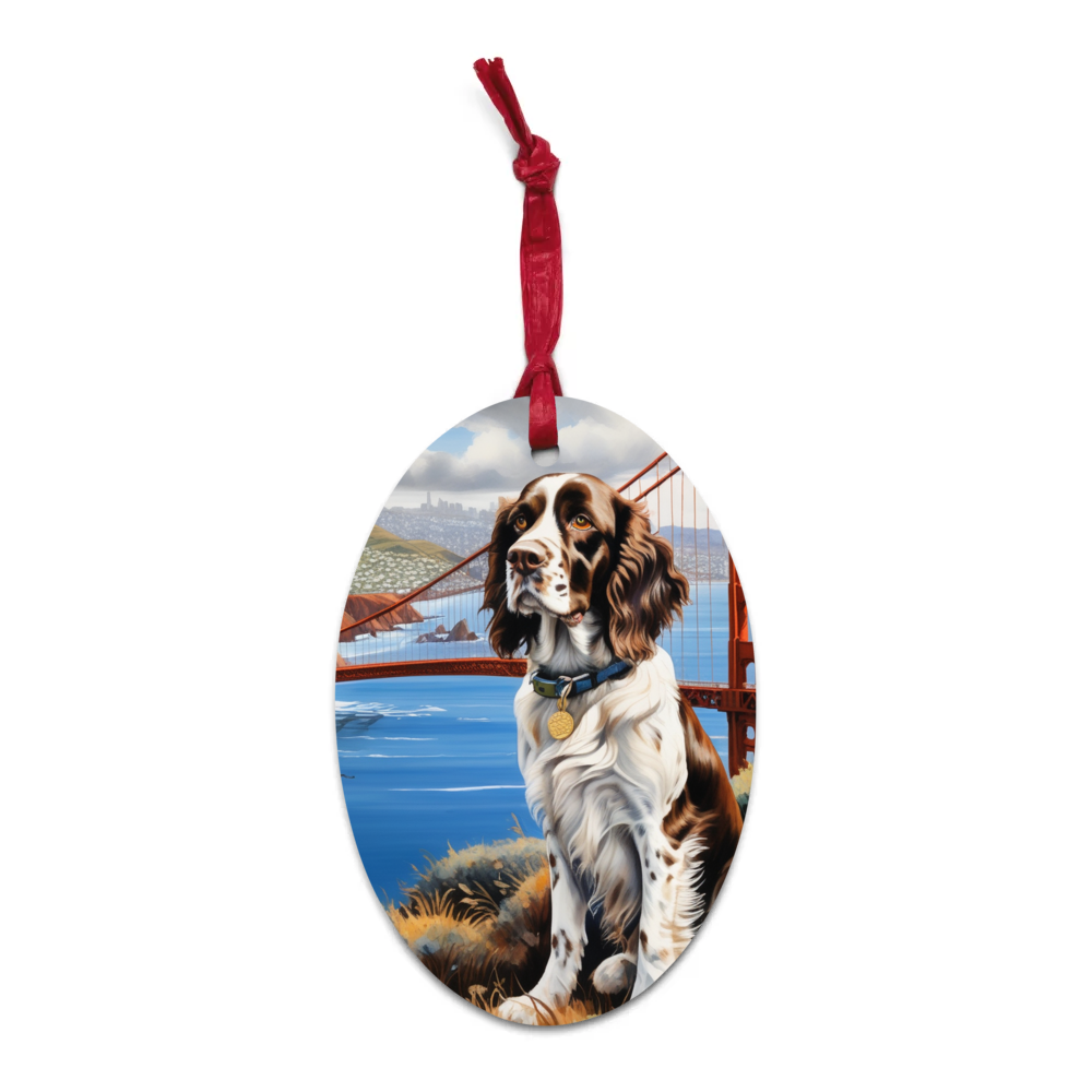 PugMug Custom English Springer Spaniel Wooden Ornament