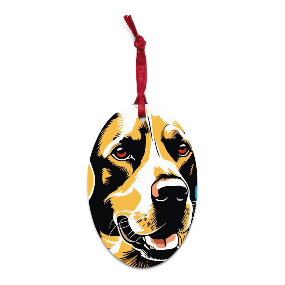 PugMug Custom Black Labrador Retriever Wooden Ornament