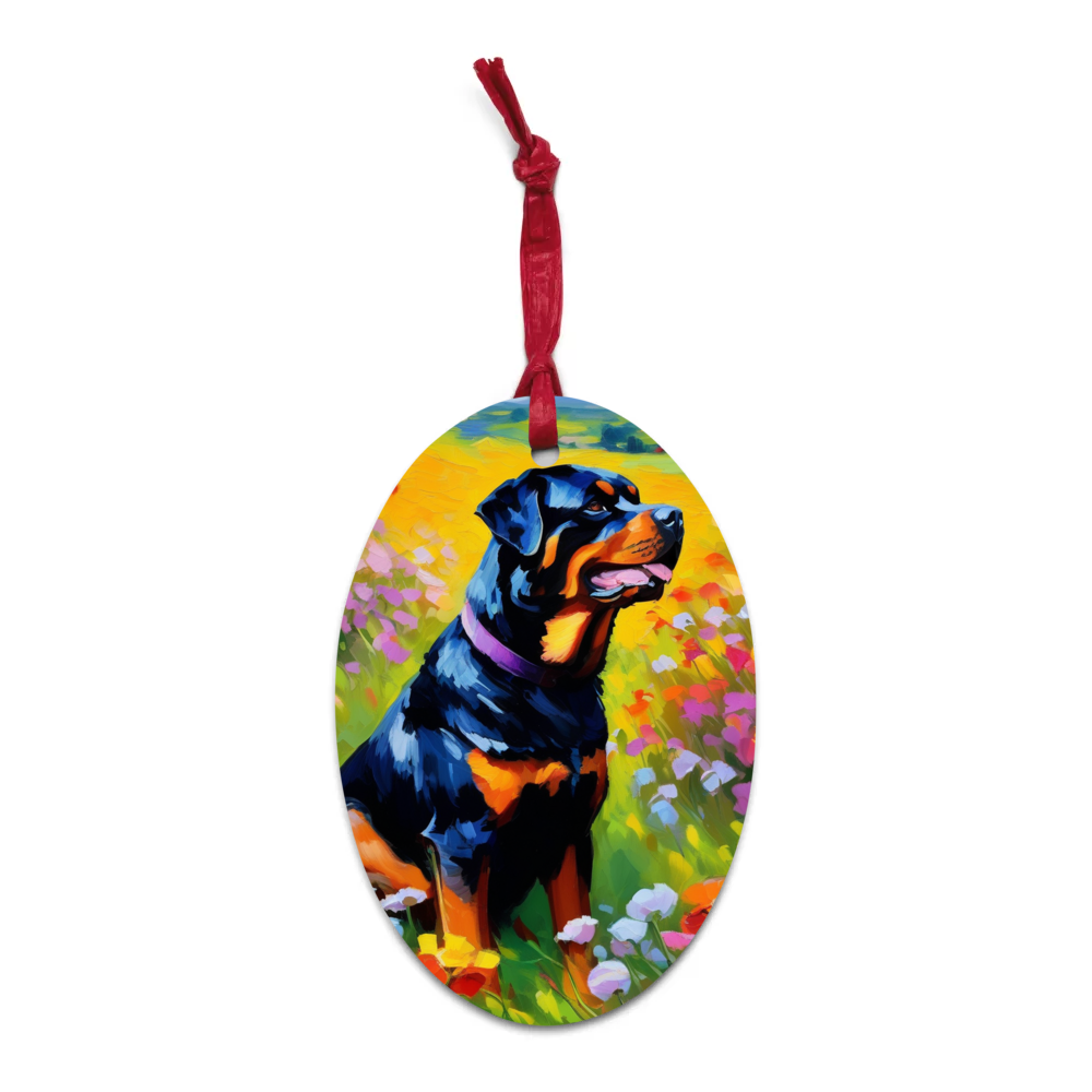PugMug Custom Rottweiler Wooden Ornament