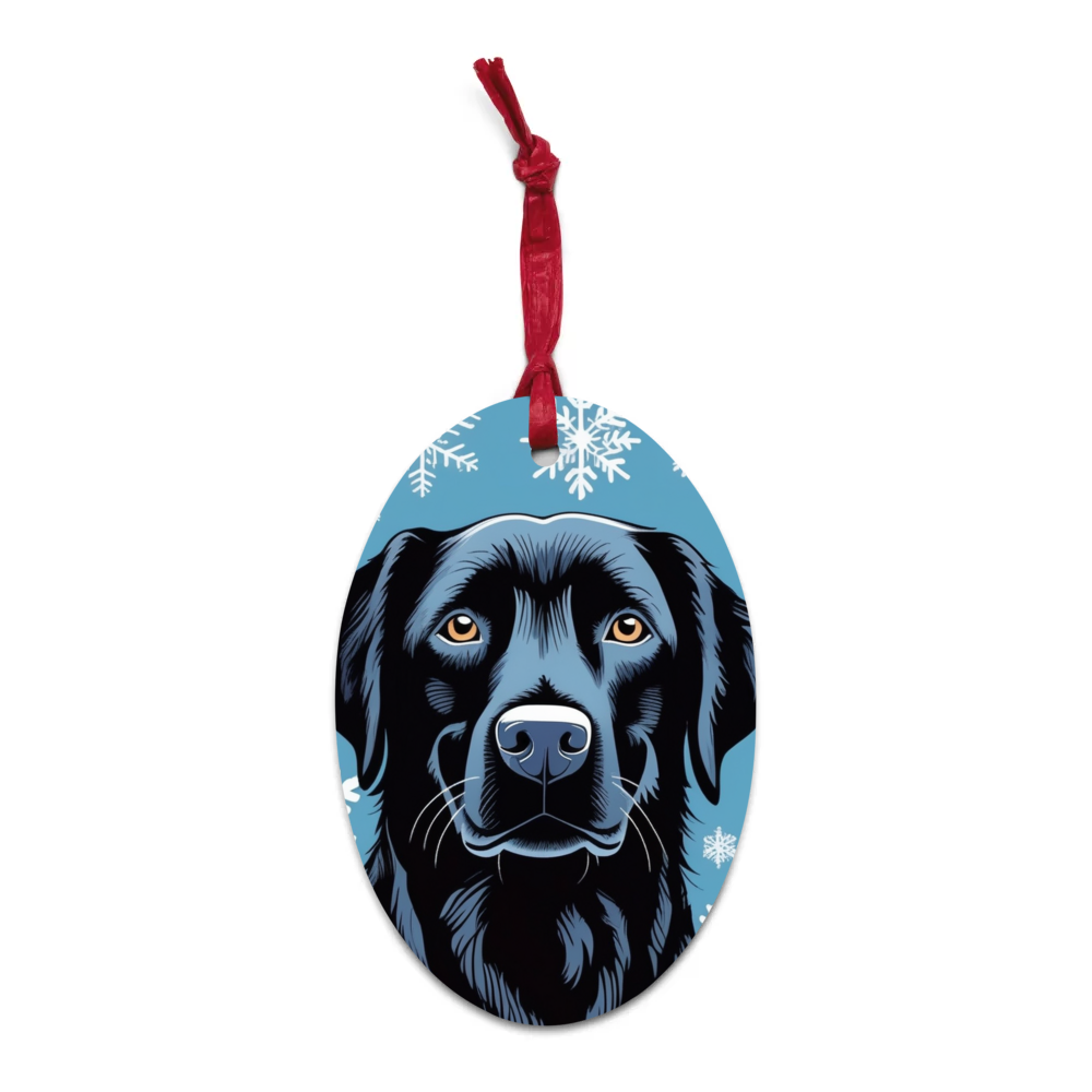 PugMug Custom Black Labrador Retriever Wooden Ornament