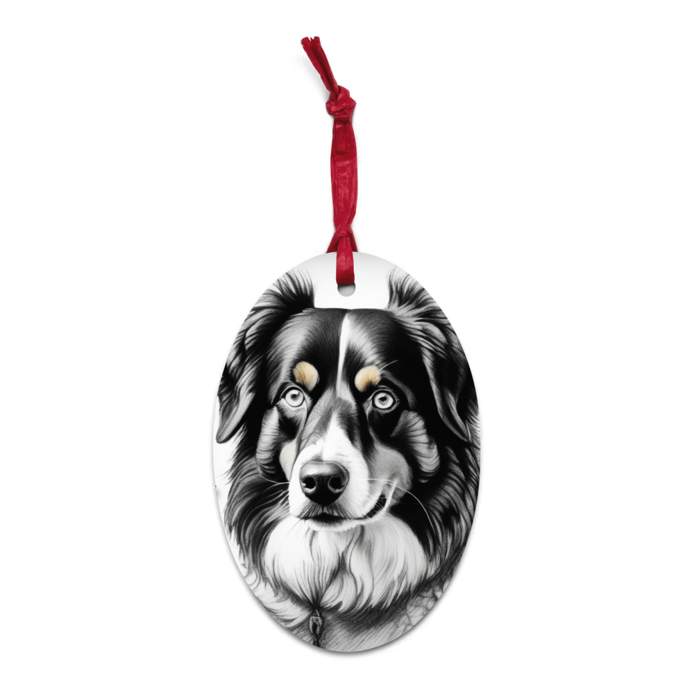 PugMug Custom Miniature American Shepherd Wooden Ornament