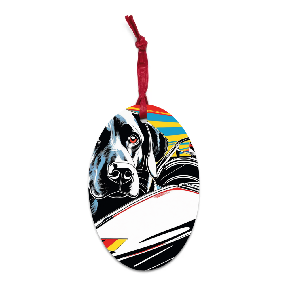 PugMug Custom Black Labrador Retriever Wooden Ornament