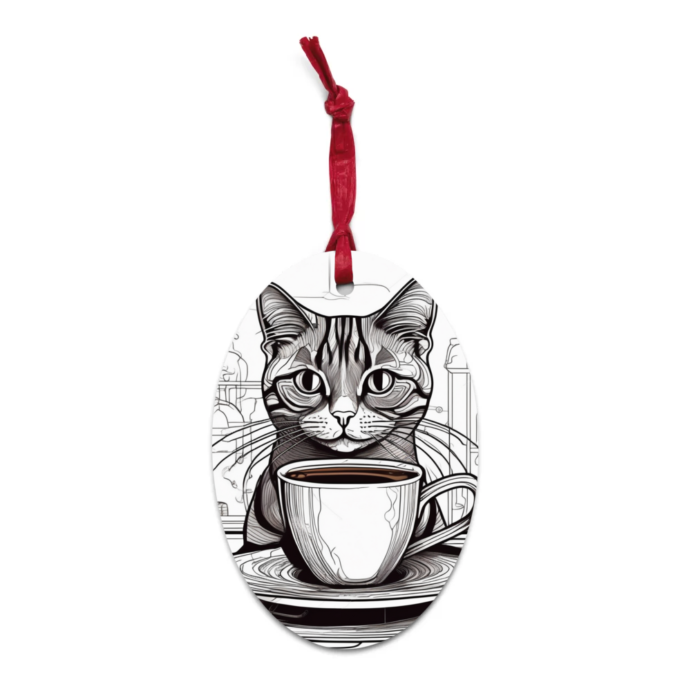 PugMug Custom Tabby Exotic Cat Wooden Ornament