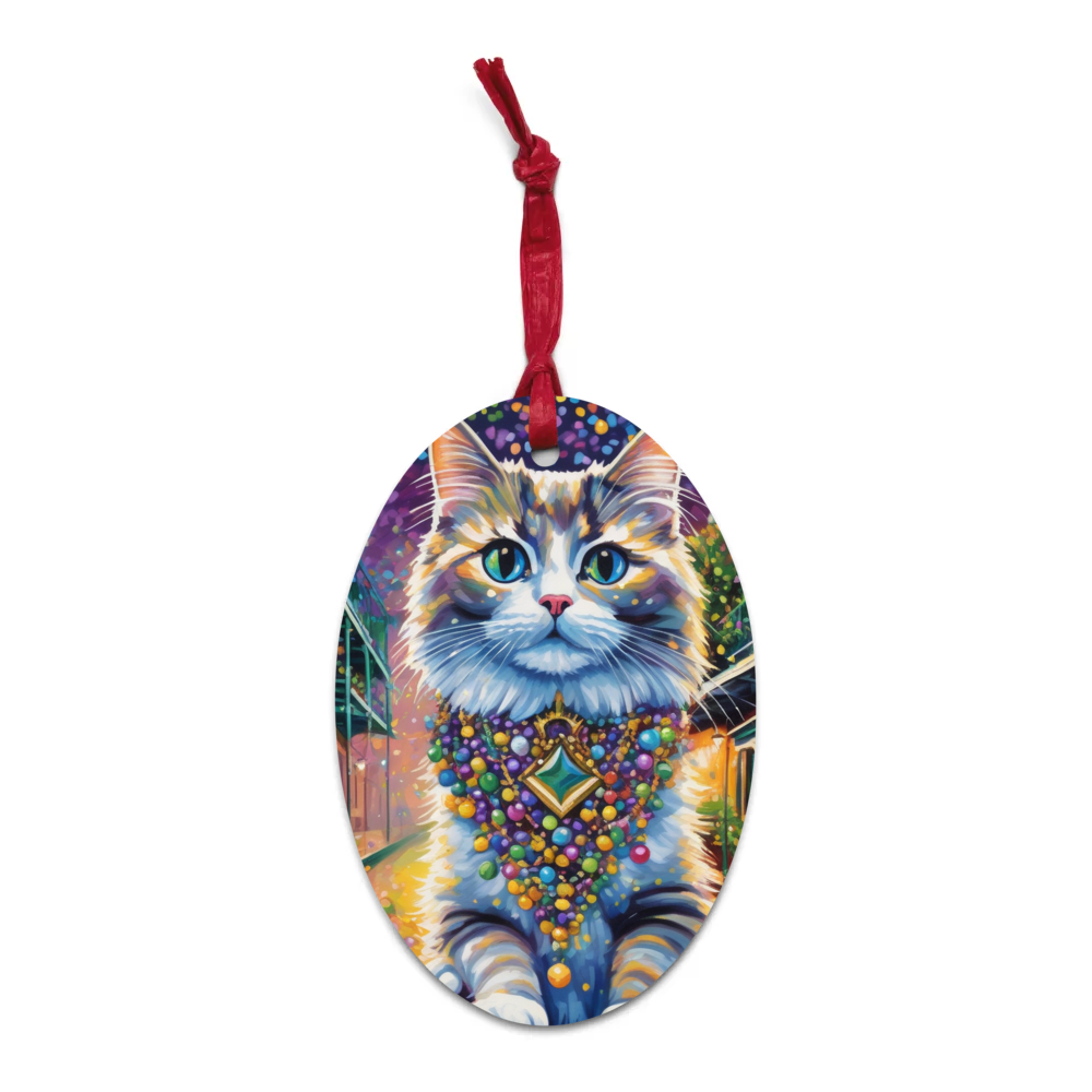 PugMug Custom Tabby Ragdoll Cat Wooden Ornament