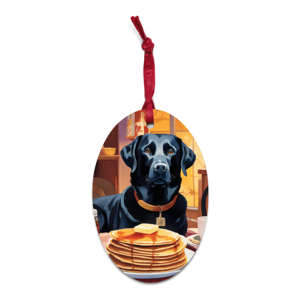 PugMug Custom Black Labrador Retriever Wooden Ornament