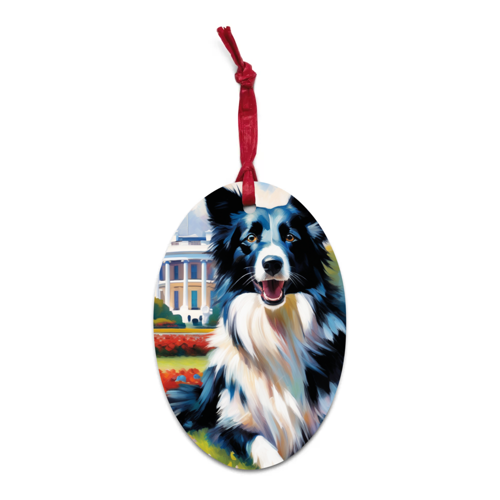 PugMug Custom Border Collie Wooden Ornament