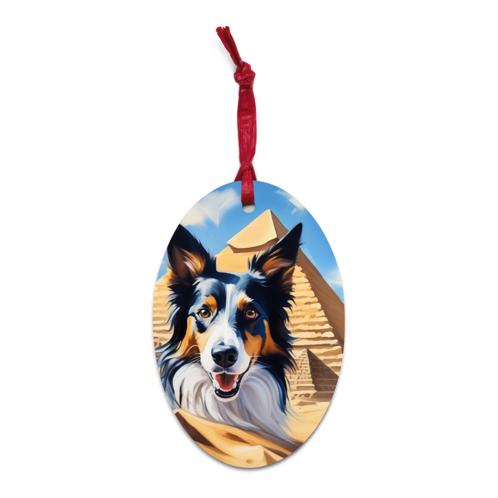 PugMug Custom Border Collie Wooden Ornament