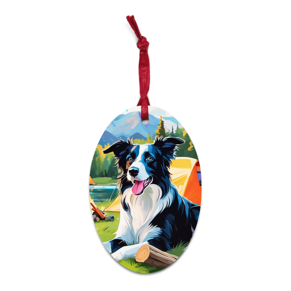 PugMug Custom Border Collie Wooden Ornament