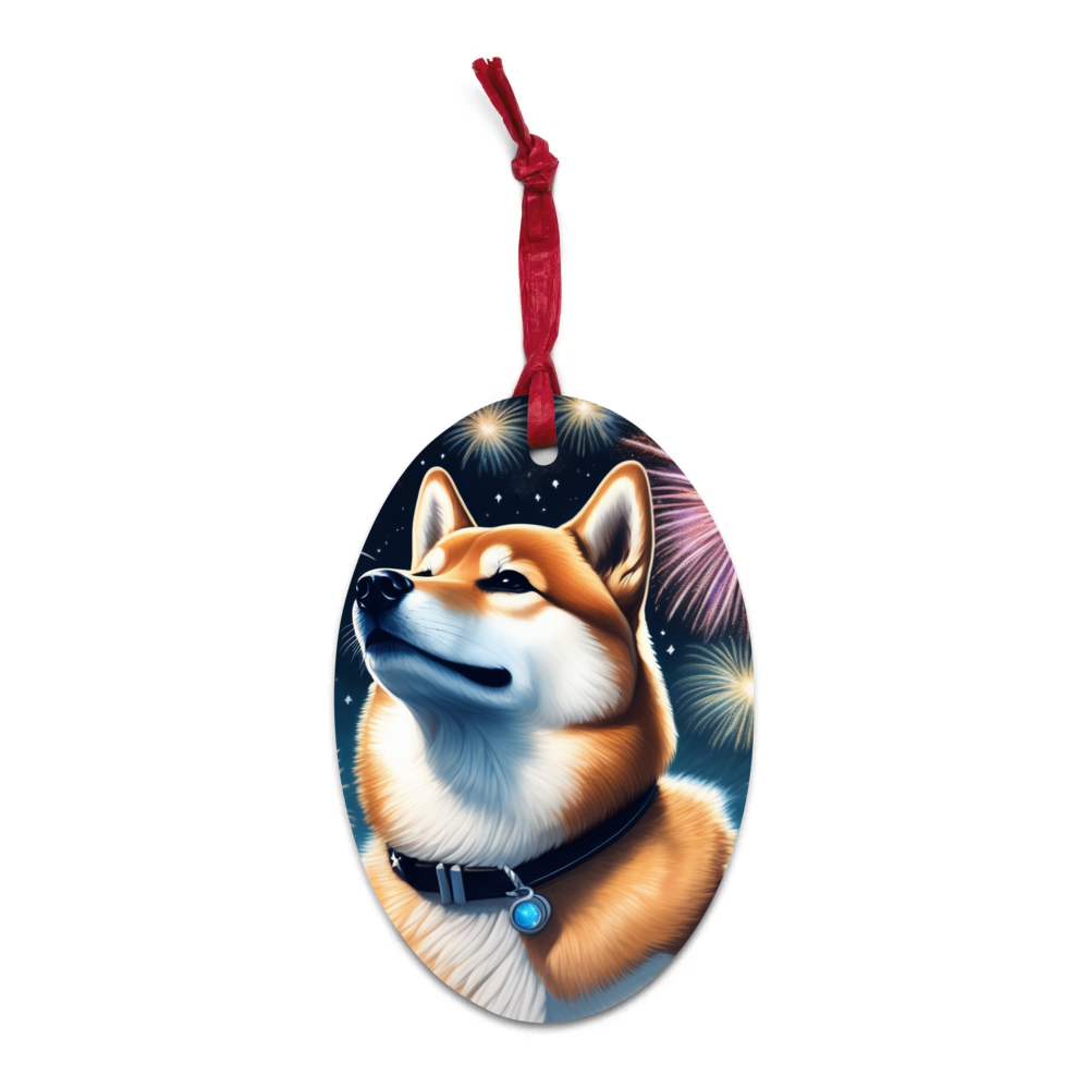 PugMug Custom Shiba Inu Wooden Ornament