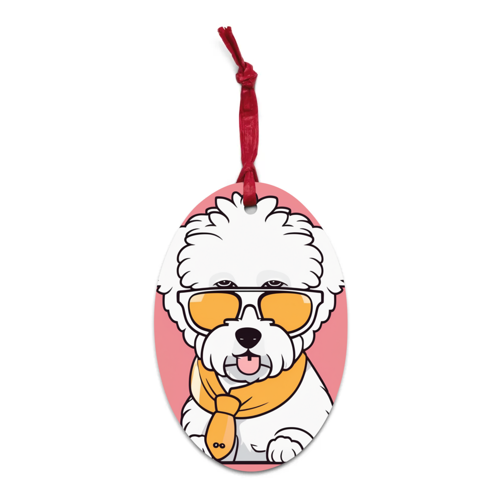 PugMug Custom Bichons Frise Wooden Ornament