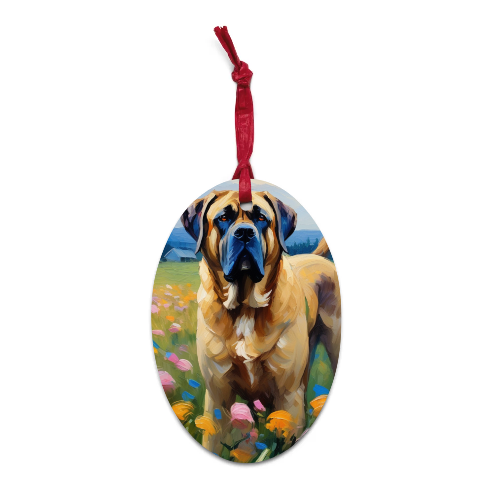 PugMug Custom Mastiff Wooden Ornament