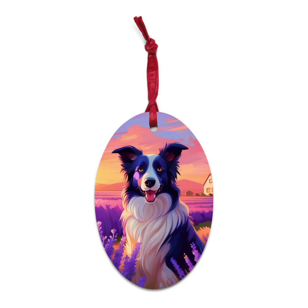 PugMug Custom Border Collie Wooden Ornament