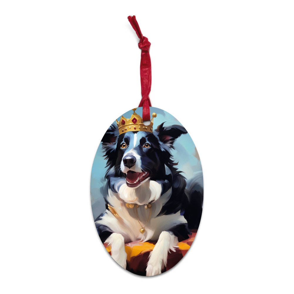 PugMug Custom Border Collie Wooden Ornament