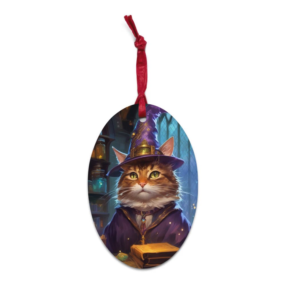 PugMug Custom Tabby Companion Cat Wooden Ornament