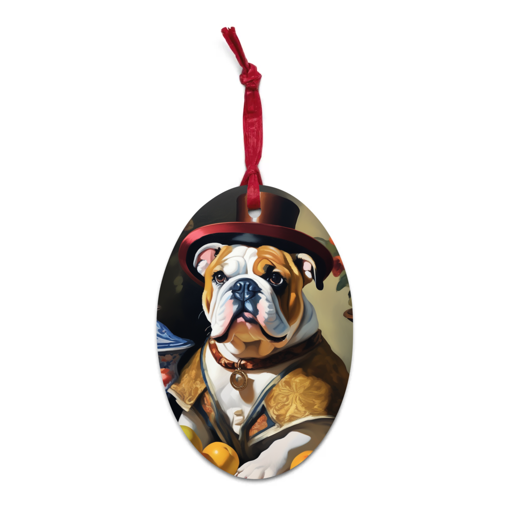 PugMug Custom Bulldog Wooden Ornament