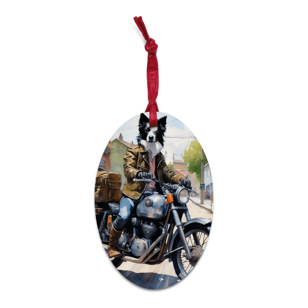 PugMug Custom Border Collie Wooden Ornament
