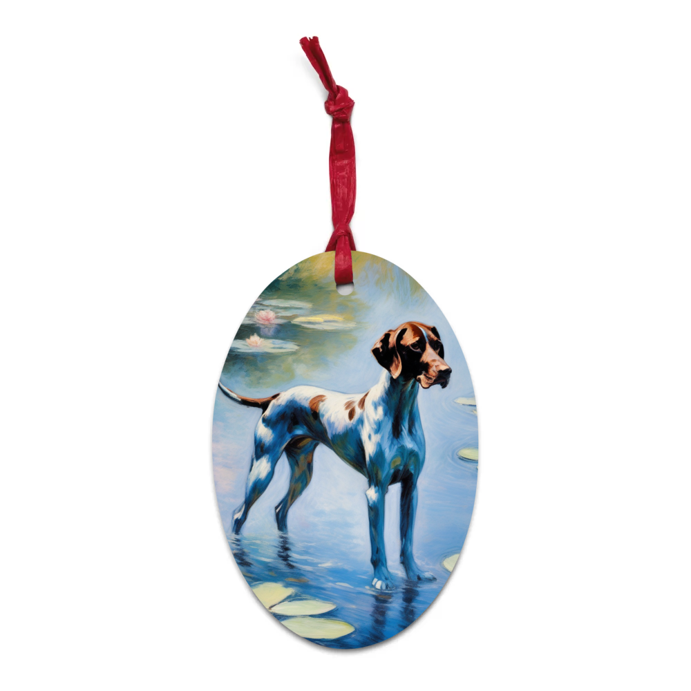 PugMug Custom Pointer Dog Wooden Ornament