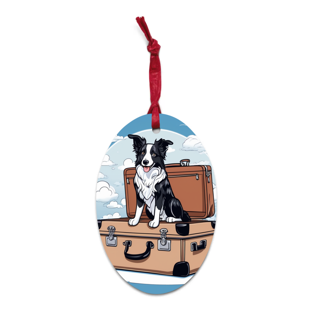 PugMug Custom Border Collie Wooden Ornament