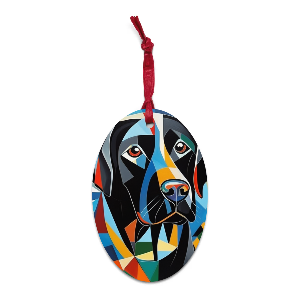 PugMug Custom Black Labrador Retriever Wooden Ornament