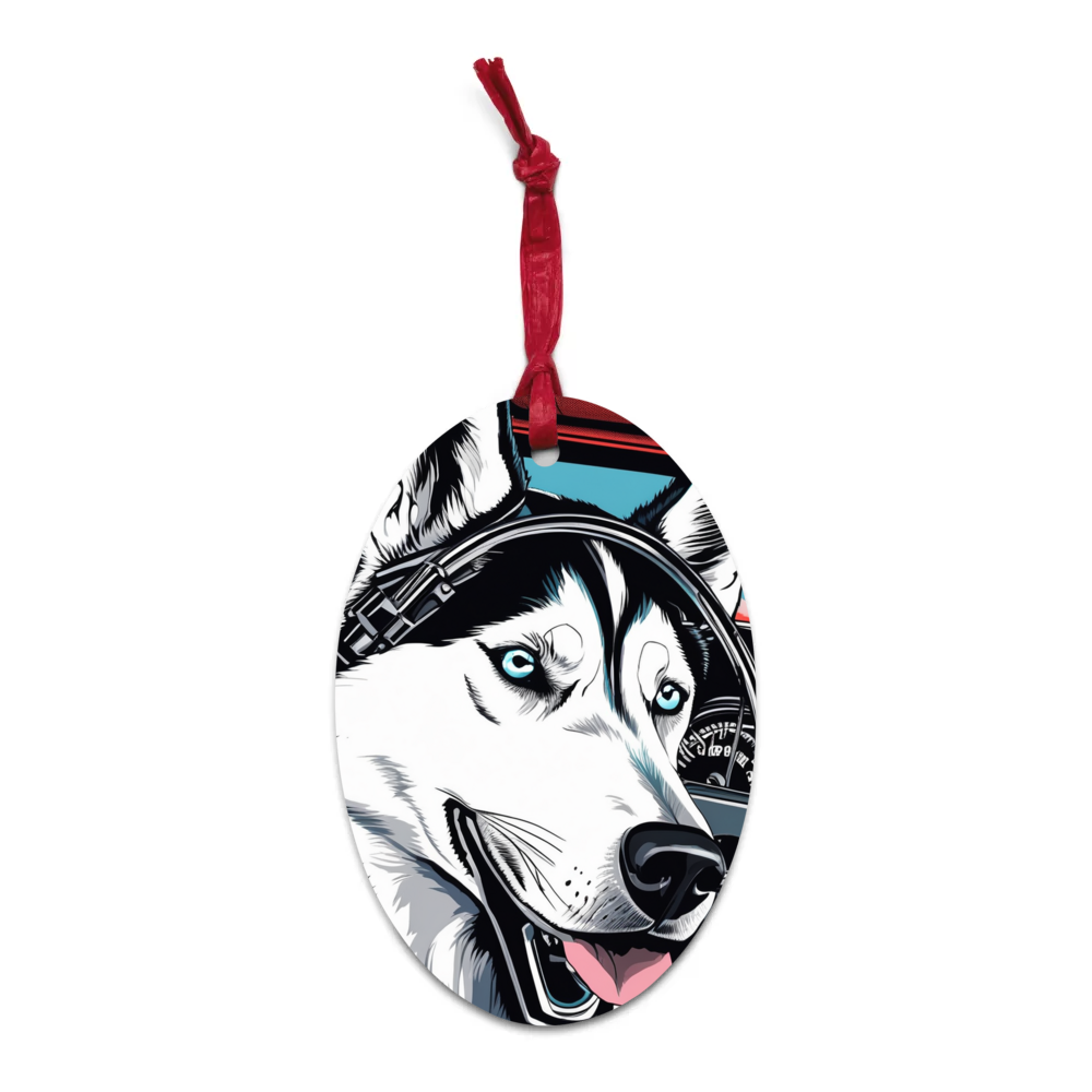 PugMug Custom Siberian Husky Wooden Ornament