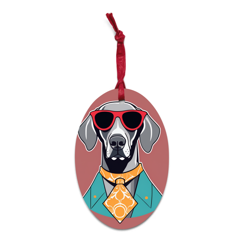 PugMug Custom Weimaraner Wooden Ornament
