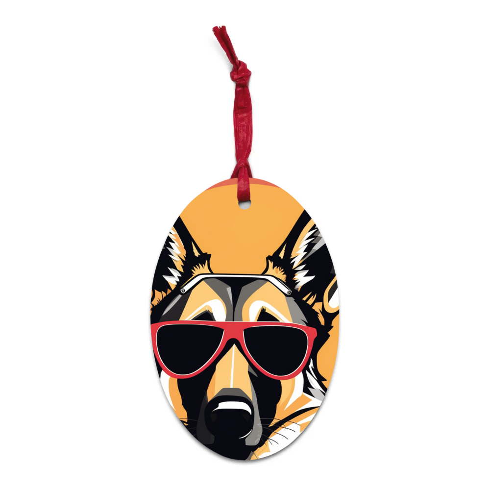 PugMug Custom German Shepherd Dog Wooden Ornament