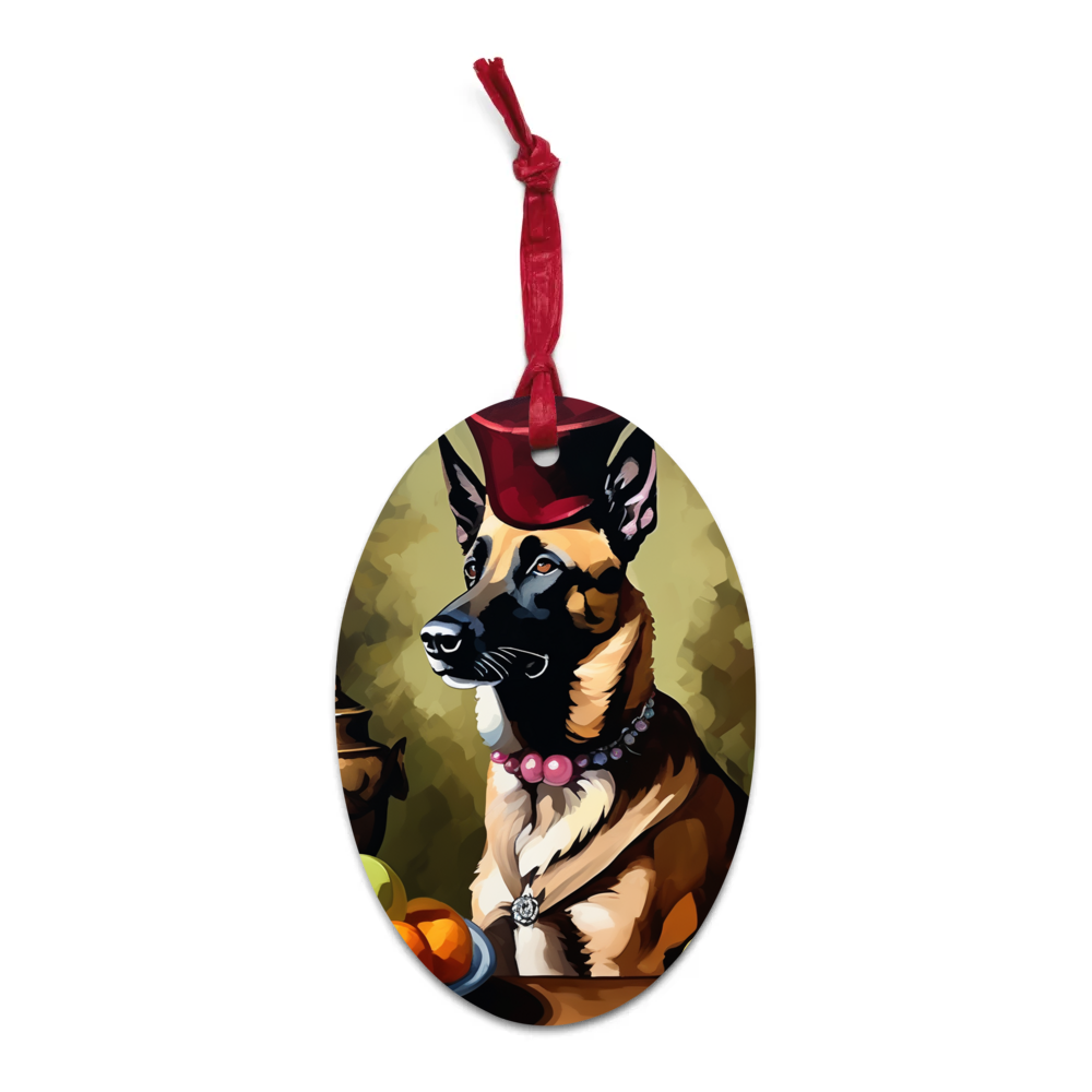 PugMug Custom Belgian Malinois Wooden Ornament