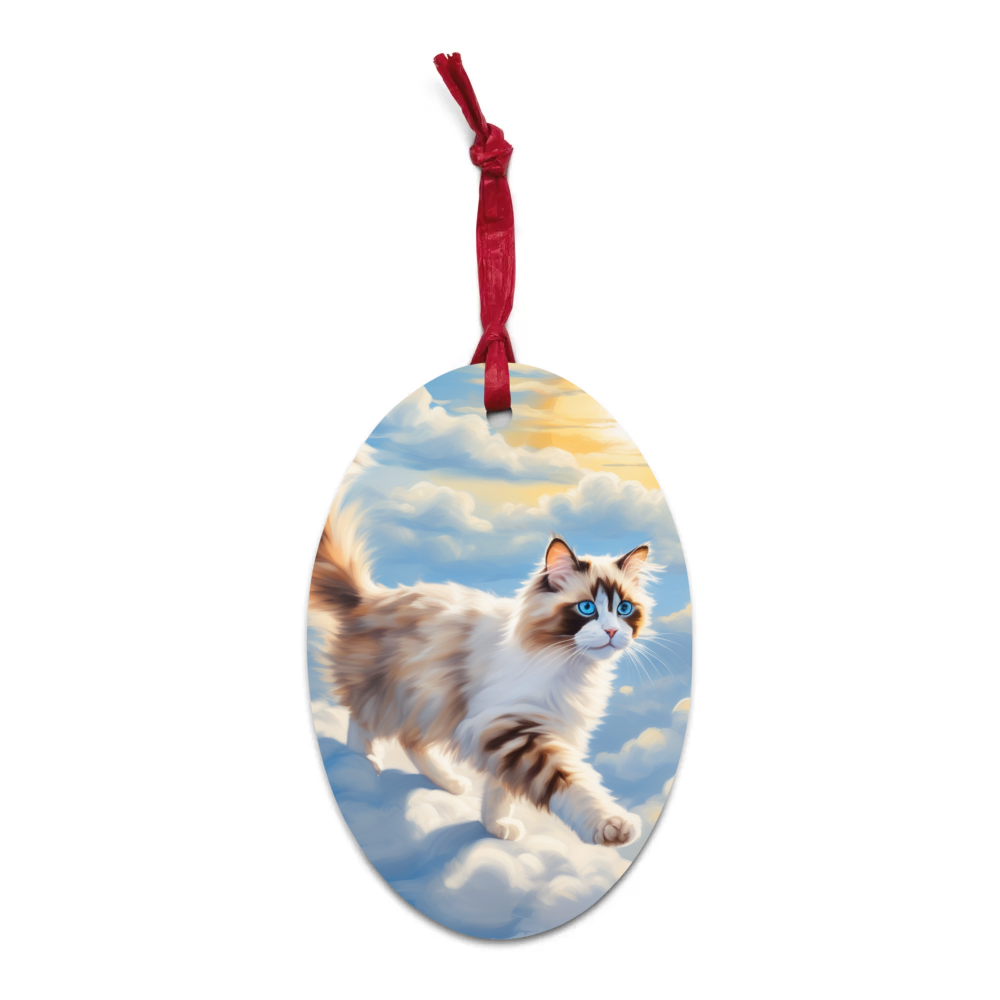 PugMug Custom Tabby Ragdoll Cat Wooden Ornament