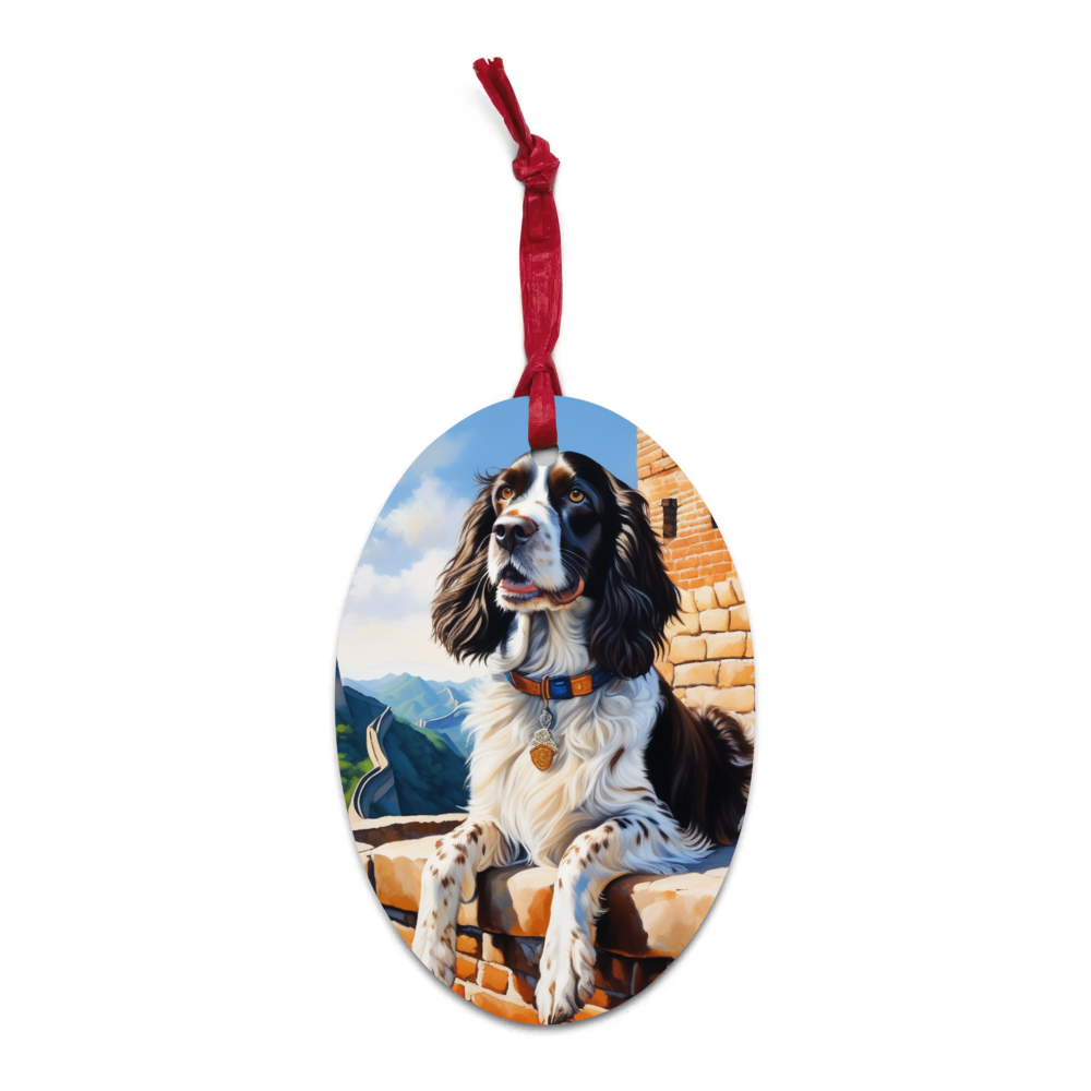 PugMug Custom English Springer Spaniel Wooden Ornament