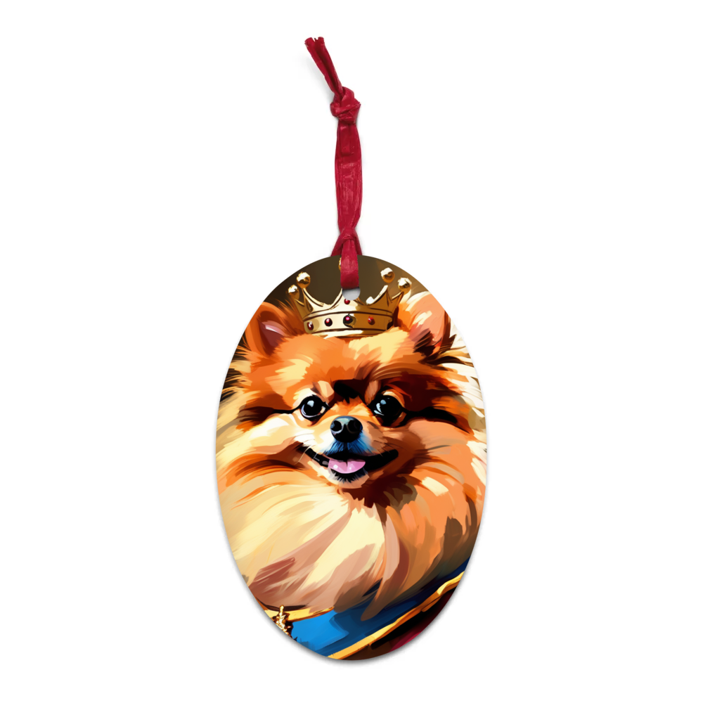 PugMug Custom Tan Pomeranian Wooden Ornament