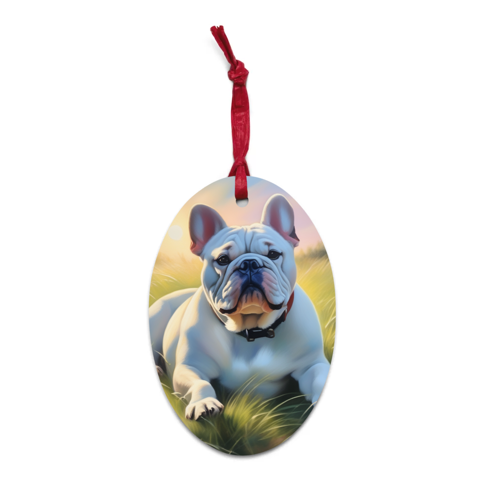 PugMug Custom Bulldog Wooden Ornament