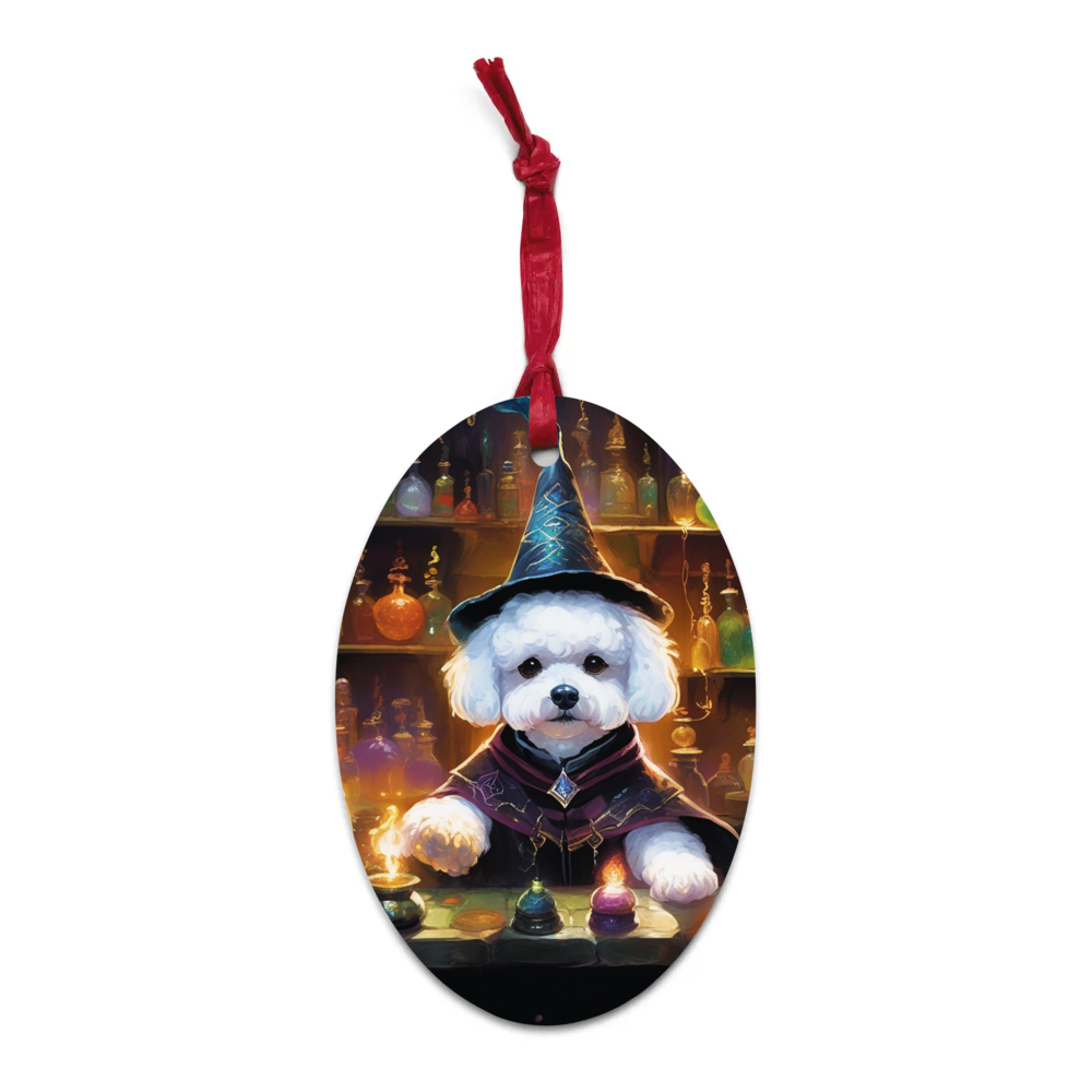 PugMug Custom Bichons Frise Wooden Ornament