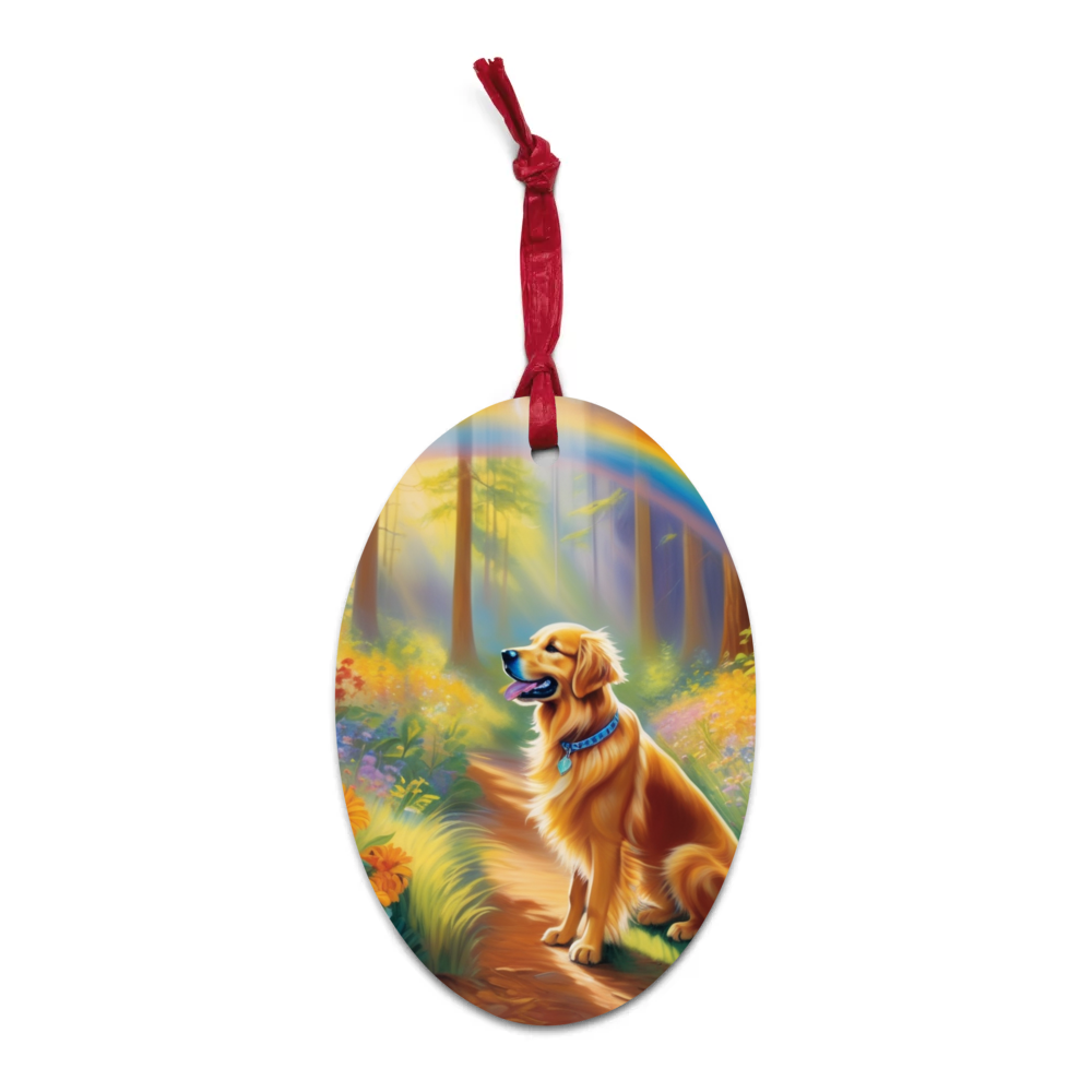 PugMug Custom Golden Retriever Wooden Ornament