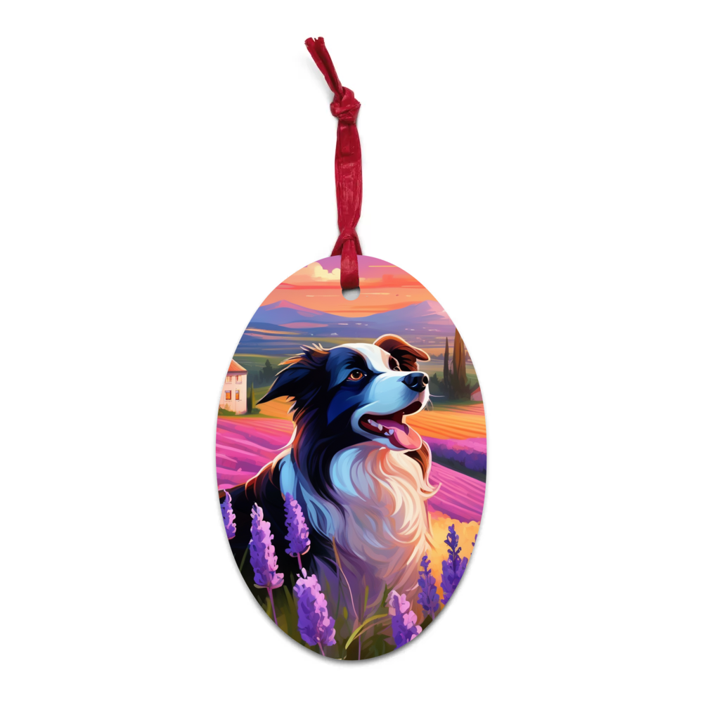 PugMug Custom Border Collie Wooden Ornament