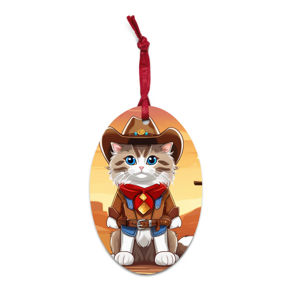 PugMug Custom Tabby Ragdoll Cat Wooden Ornament