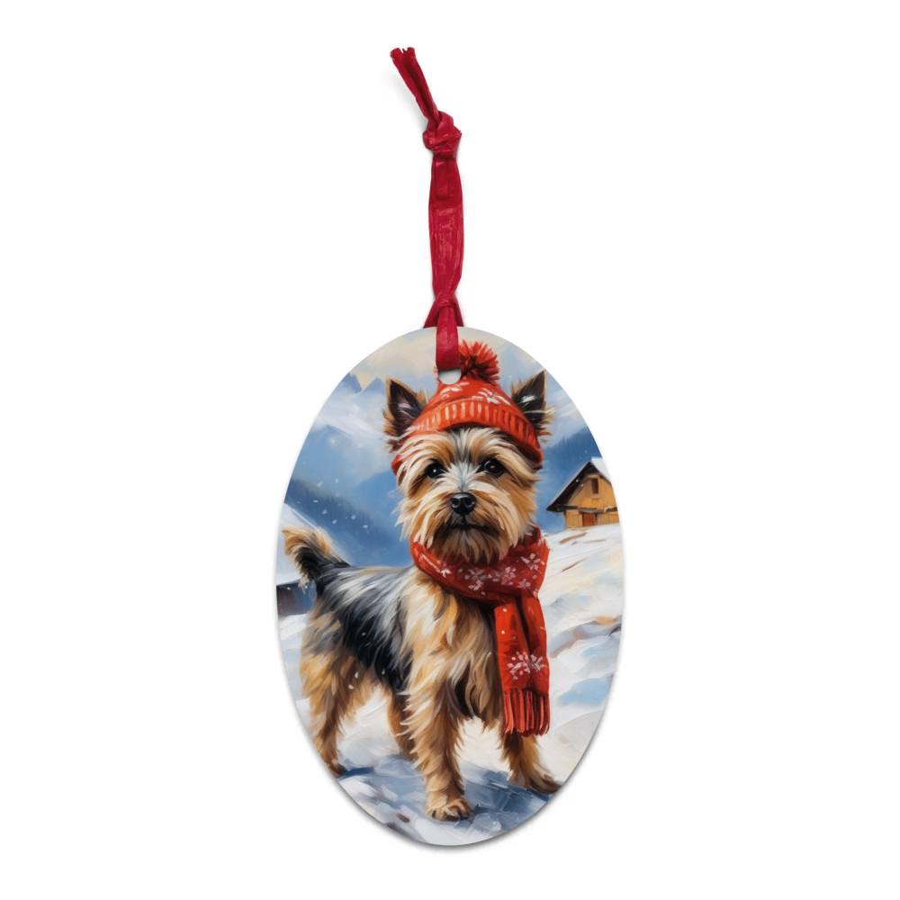 PugMug Custom Cairn Terrier Wooden Ornament