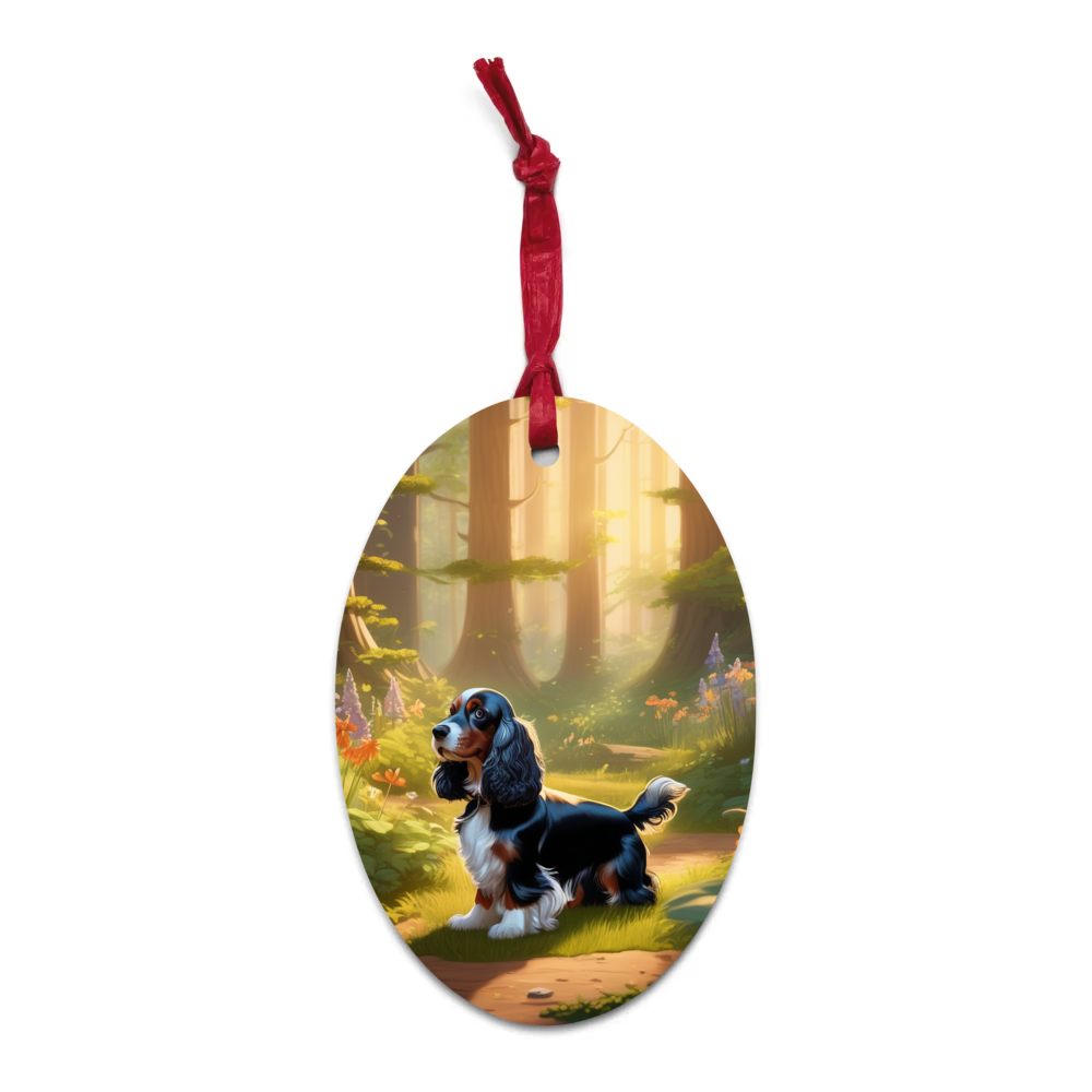PugMug Custom English Cocker Spaniel Wooden Ornament