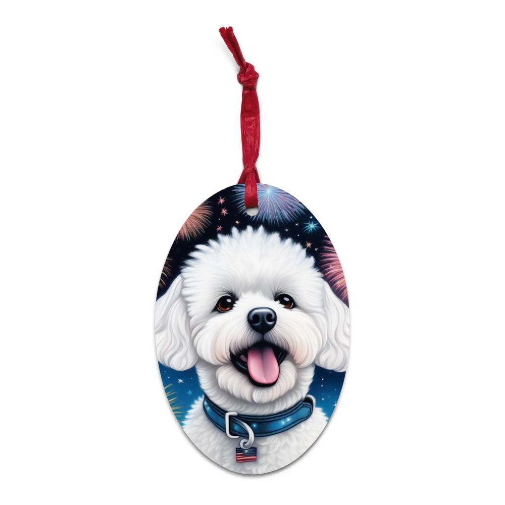 PugMug Custom Bichons Frise Wooden Ornament