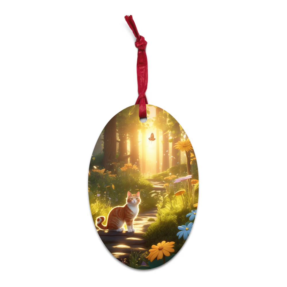 PugMug Custom Tabby Companion Cat Wooden Ornament